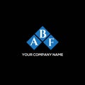 ABF letter logo design on BLACK background. ABF creative initials letter logo concept. ABF letter design Royalty Free Stock Photo