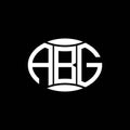 ABG abstract monogram circle logo design on black background. ABG Unique creative initials letter logo