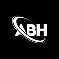 ABH logo. A B H design. White ABH letter. ABH/A B H letter logo design. Initial letter ABH linked circle uppercase monogram logo