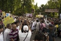 Saint Tarunsagar leading 1000 Gandhi dressed students