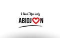 abidjan city name love heart visit tourism logo icon design