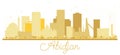 Abidjan Ivory Coast City skyline golden silhouette.