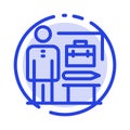 Abilities, Accomplished, Achieve, Businessman Blue Dotted Line Line Icon