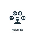 Abilities icon. Monochrome simple icon for templates, web design and infographics