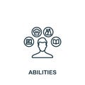 Abilities icon. Line simple icon for templates, web design and infographics