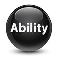 Ability glassy black round button