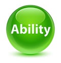 Ability glassy green round button