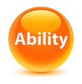 Ability glassy orange round button