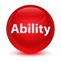 Ability glassy red round button Royalty Free Stock Photo