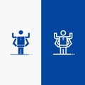 Ability, Human, Multitask, Organization Line and Glyph Solid icon Blue banner Line and Glyph Solid icon Blue banner
