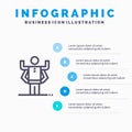 Ability, Human, Multitask, Organization Line icon with 5 steps presentation infographics Background