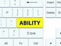 Ability yellow keyboard button