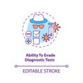 Ability to evade diagnostic tests concept icon Royalty Free Stock Photo