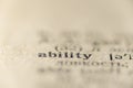 Ability word printed Royalty Free Stock Photo
