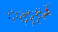 Abiraterone molecular structure isolated on blue