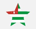 Abkhazia Star Flag. Abkhaz Abkhazian Five Point Star Shape Flag