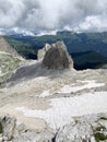 Abkhazia. View of the rock of Dragon from the pass