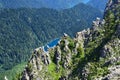 Abkhazia. View of the Small and Big lakes Ritsa from the mountain Pshegishkha