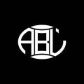 ABL abstract monogram circle logo design on black background. ABL Unique creative initials letter logo Royalty Free Stock Photo