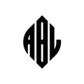 ABL circle letter logo design with circle and ellipse shape. ABL ellipse letters with typographic style. The three initials form a Royalty Free Stock Photo