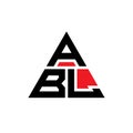 ABL triangle letter logo design with triangle shape. ABL triangle logo design monogram. ABL triangle vector logo template with red
