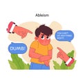 Ableism concept. Flat vector illustration