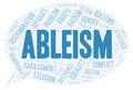 Ableism - type of discrimination - word cloud