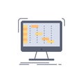 Ableton, application, daw, digital, sequencer Flat Color Icon Vector