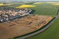 Ablis subdivision construction seen from the sky, on Yvelines department