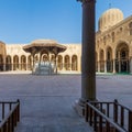 Ablution fountain mediating courtyard of historic mosque of Sultan al Muayyad, arched corridors, Cairo, Egypt Royalty Free Stock Photo