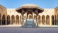 Ablution fountain mediating courtyard of historic mosque of Sultan al Muayyad, arched corridors, Cairo, Egypt Royalty Free Stock Photo