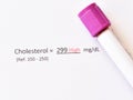 Abnormal high cholesterol result Royalty Free Stock Photo