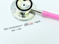 Abnormal high LDL-cholesterol test result Royalty Free Stock Photo