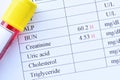 Abnormal high renal function test results