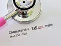 Abnormal low cholesterol test result Royalty Free Stock Photo