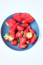 Abnormal strawberry shape in a plate