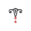 Abnormal Uterine Bleeding Concept, Extremely heavy period. Vector icon for web graphic.