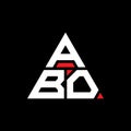 ABO triangle letter logo design with triangle shape. ABO triangle logo design monogram. ABO triangle vector logo template with red