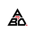 ABO triangle letter logo design with triangle shape. ABO triangle logo design monogram. ABO triangle vector logo template with red