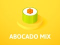 Abocado mix isometric icon, isolated on color background Royalty Free Stock Photo