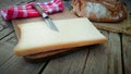 Abondance cheese on a cutting board Royalty Free Stock Photo