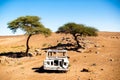 Abonded off road car in the Sahara desert Royalty Free Stock Photo