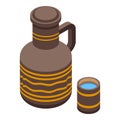 Aborigin water jug icon isometric vector. Tribe totem Royalty Free Stock Photo