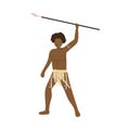 Aboriginal african warrior man with long metal lance