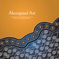 Aboriginal art Banner. Vector Banner with text.