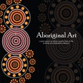 Aboriginal art Banner. Vector Banner with text.