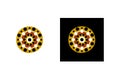 Aboriginal art design vector logo icon including ethnic Australian motive with typical elements