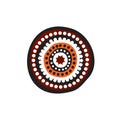 Aboriginal art dots painting icon logo design vector illustration template