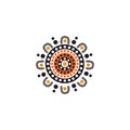 Aboriginal art dots painting icon logo design template