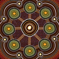 Aboriginal art vector background. Royalty Free Stock Photo